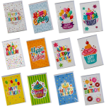 Happy Birthday Greeting Card & Envelope - 3D Effect, Assorted Designs